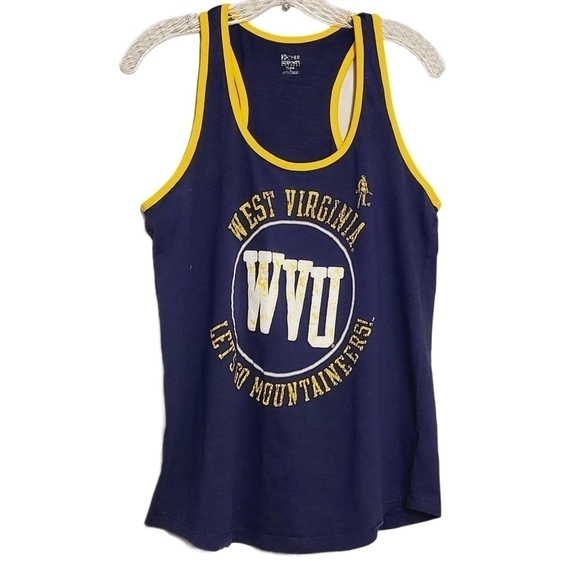 Women's Blue & Gold Racerback WVU Sports Fan Tank Top (Size XL) - Picture 1 of 10